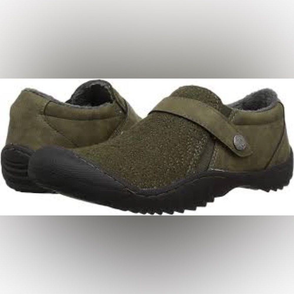JBU by Jambu Blakely loafers olive green vegan uppers women sz 7.5 slip on shoes